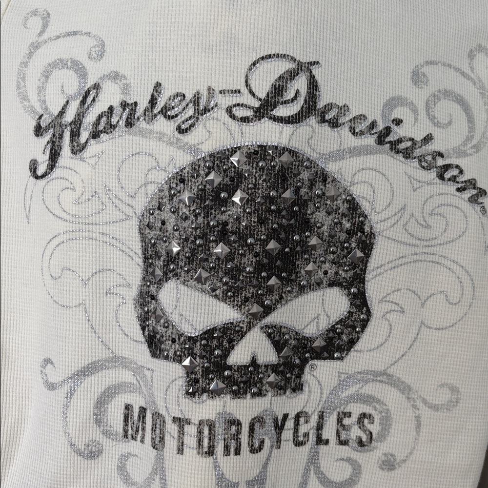 Harley-Davidson Cream Skull Graphic Shirt - Picture 4 of 7